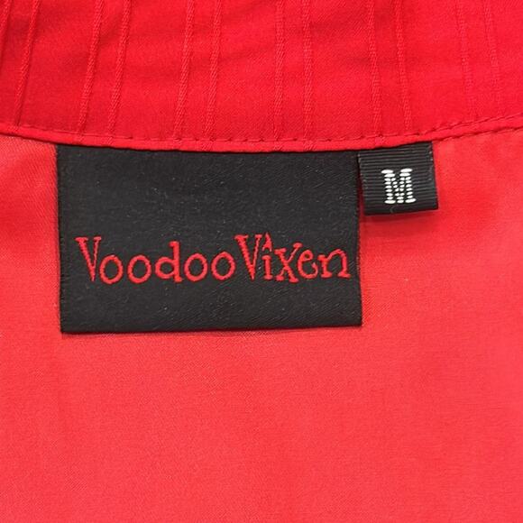 Voodoo Vixen Vintage Retro Cap Sleeve Swing Dress Red White M - Picture 8 of 10